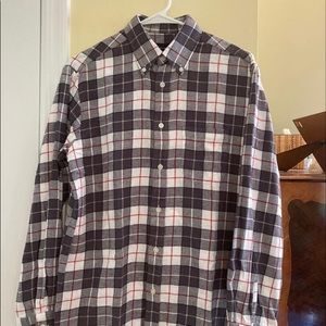 Plaid grey and red shirt